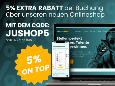5 Prozent Rabatt bei Buchung über Job-Union online Shop